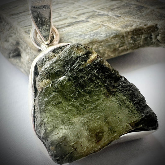 4.15g Bezel Set Moldavite/Silver Pendant