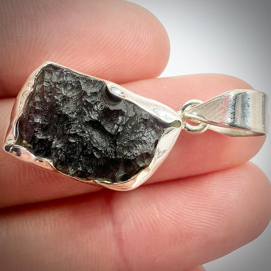 5.32g Bezel Set Moldavite/Silver Pendant