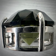 5.16ct Brilliant Cut Moldavite Pendant in Sterling Silver
