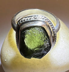 Moldavite Ring (Size O - 7 1/3 US)