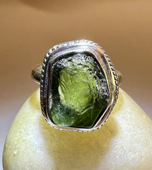 Moldavite Ring (Size O - 7 1/3 US)