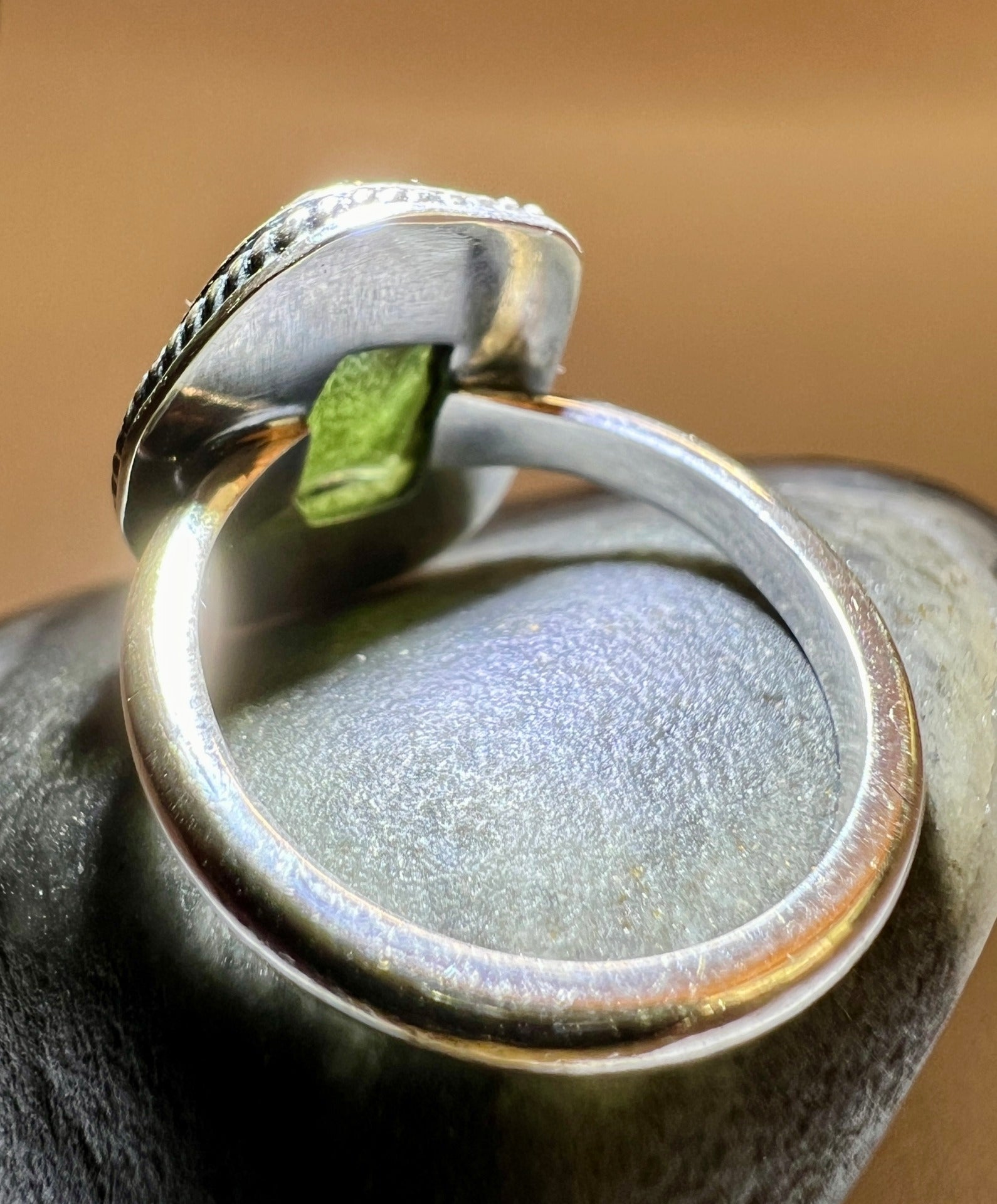 Moldavite Ring (Size O - 7 1/3 US)