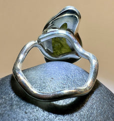 Moldavite Ring (Size R /8.5 US)