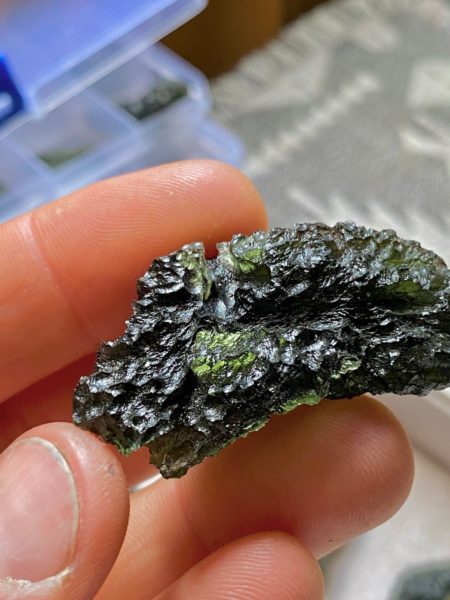 17.69g Moldavite with inner bubble