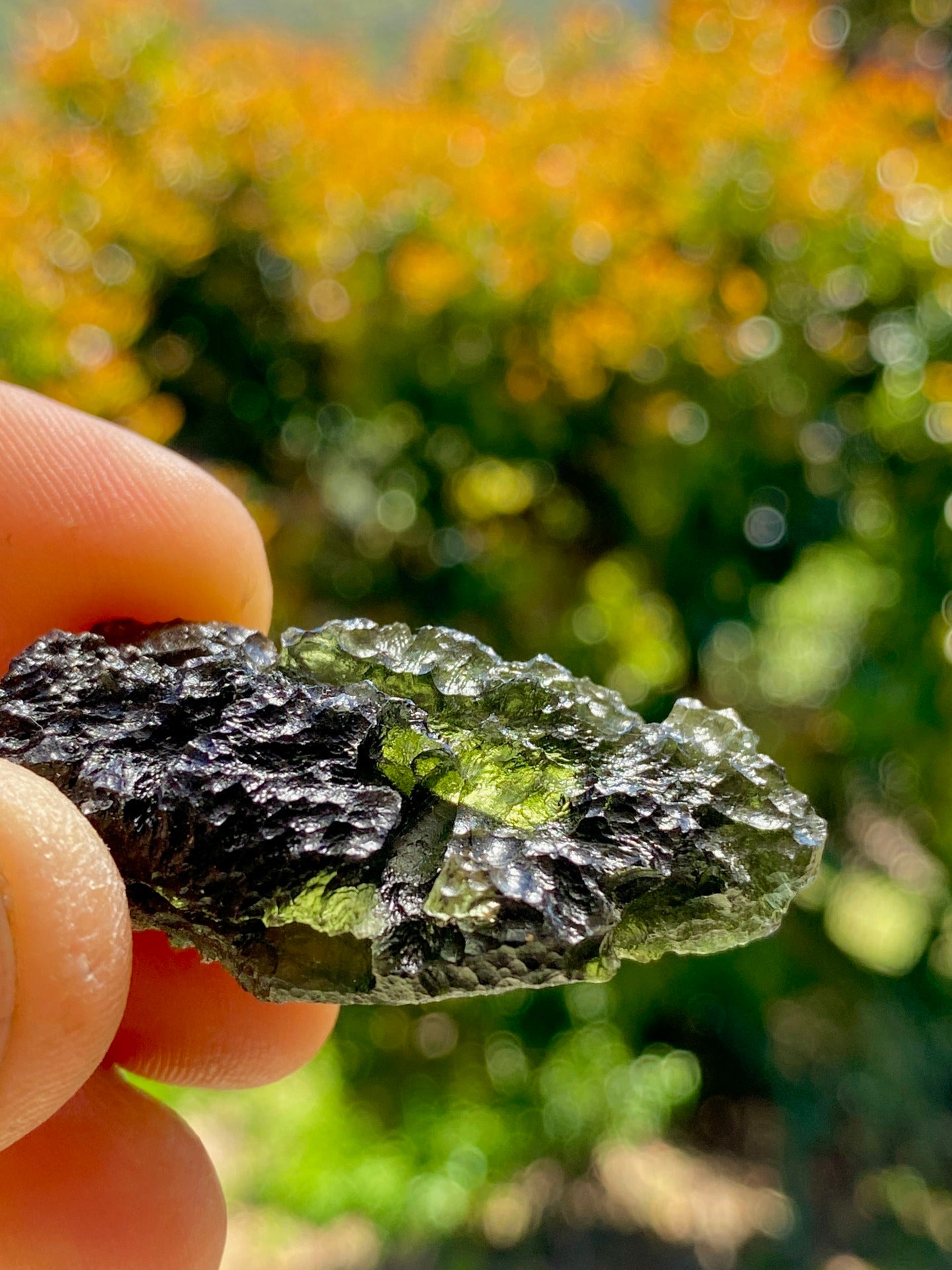 17.69g Moldavite with inner bubble