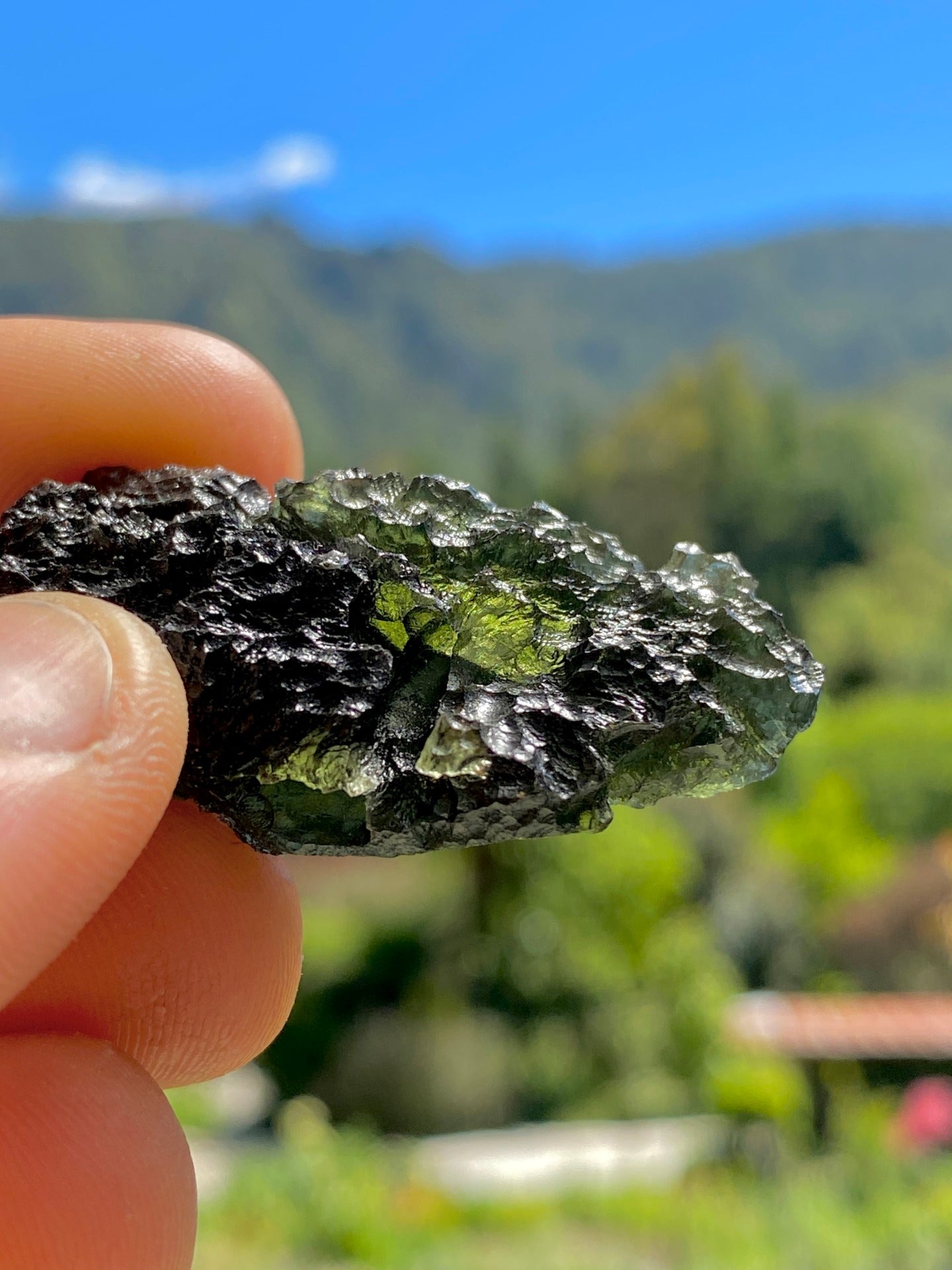 17.69g Moldavite with inner bubble