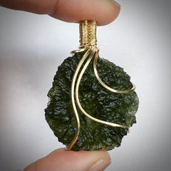 13g Moldavite/Gold pendant