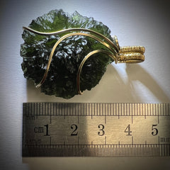 13g Moldavite/Gold pendant