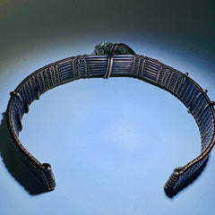 1.3g Moldavite and Copper Bracelet with Tigers Eye Accent Stones