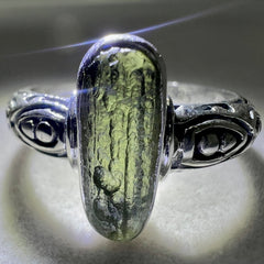 Bezel Set Oval Silver Ring - Size 13