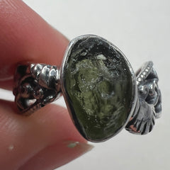 Sterling Silver Moldavite Ring - 6.5