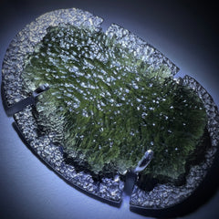 3.8g Moldavite Wrought Sterling Silver Brooch