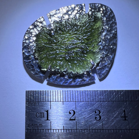 3.99g Moldavite Wrought Sterling Silver Brooch