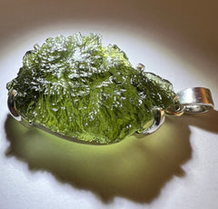 7.45g Silver-set, Moldavite pendant