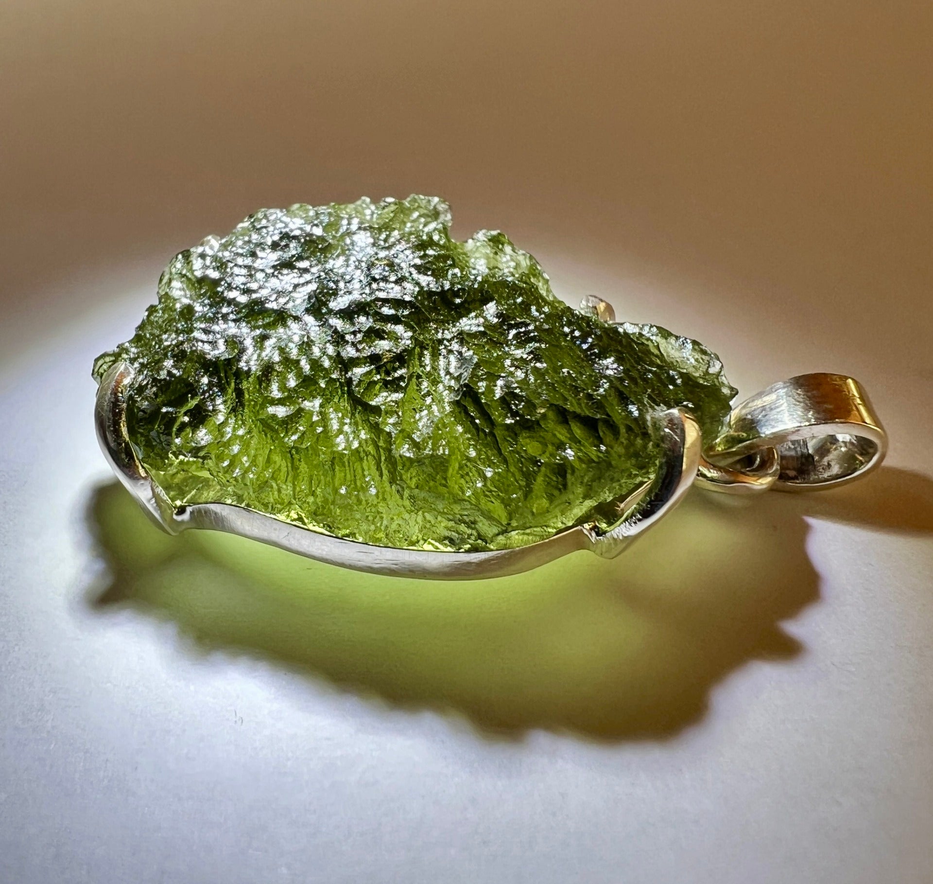 7.45g Silver-set, Moldavite pendant