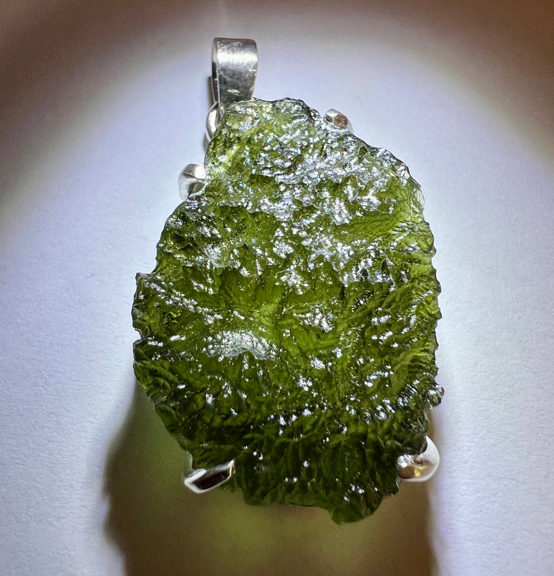 7.45g Silver-set, Moldavite pendant