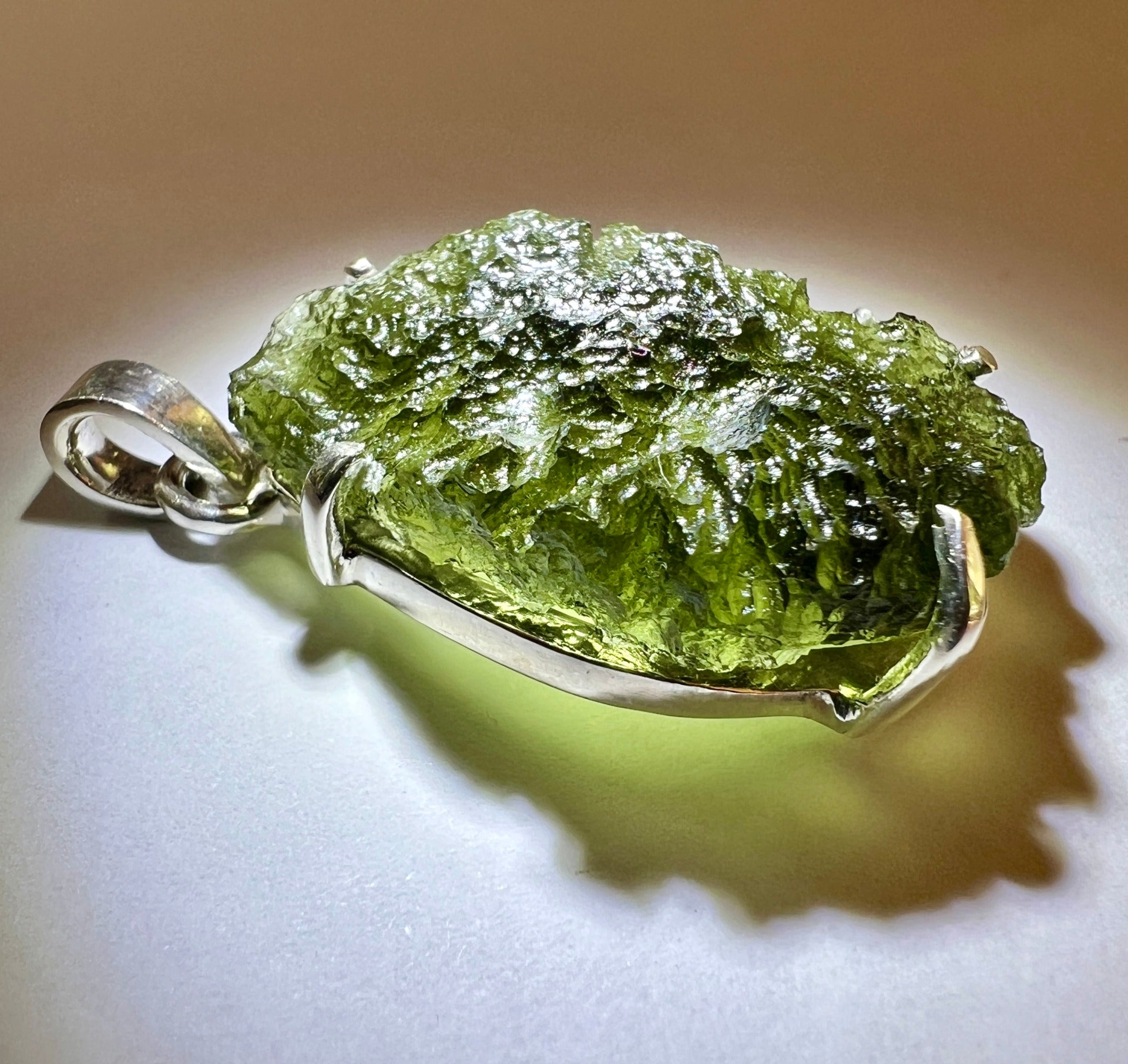 7.45g Silver-set, Moldavite pendant