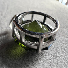 6.29ct Brilliant Cut Moldavite Pendant in Sterling Silver