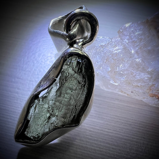 1.56g Bezel Set Moldavite/Silver Pendant