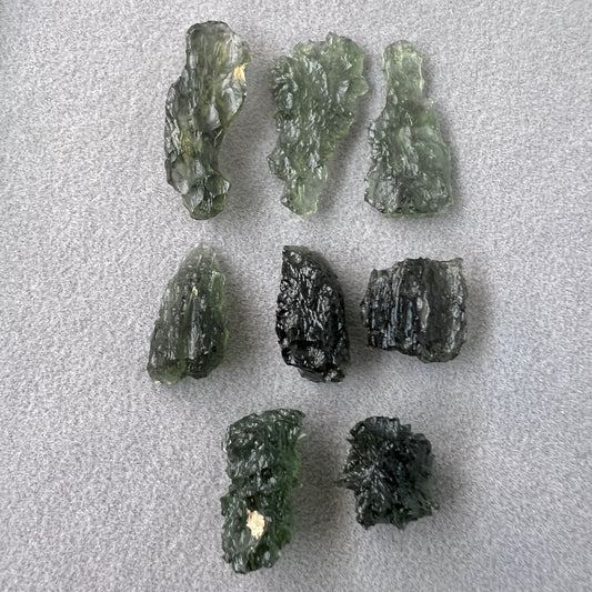 11.33g Total Weight Moldavite Wholesale Lots (8 pcs)