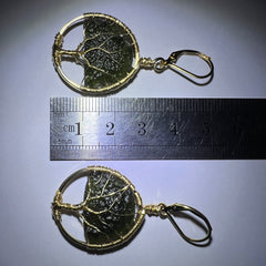 Tree of Tree Moldavite Earrings – 14k Gold