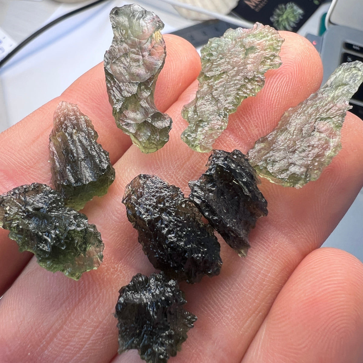 11.33g Total Weight Moldavite Wholesale Lots (8 pcs)