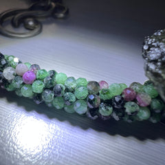 Exclusive Woven Silver Wire and Green Beaded Moldavite Necklace