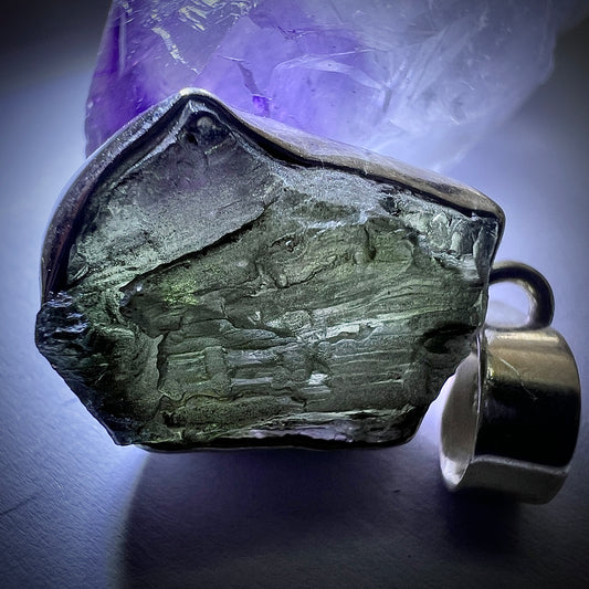 4.41g Bezel Set Moldavite/Silver Pendant