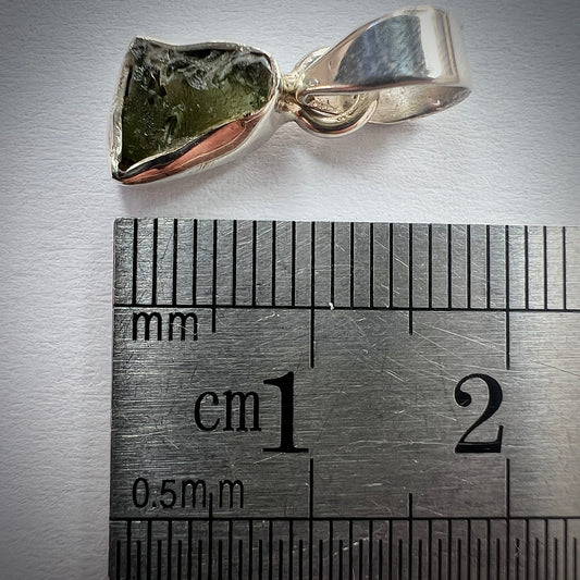 1.16g Bezel Set Moldavite/Silver Pendant