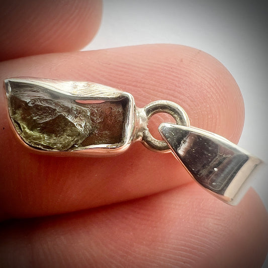 1.49g Bezel Set Moldavite/Silver Pendant