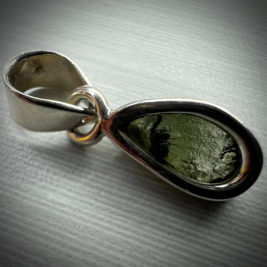 1.15g Bezel Set Moldavite/Silver Pendant