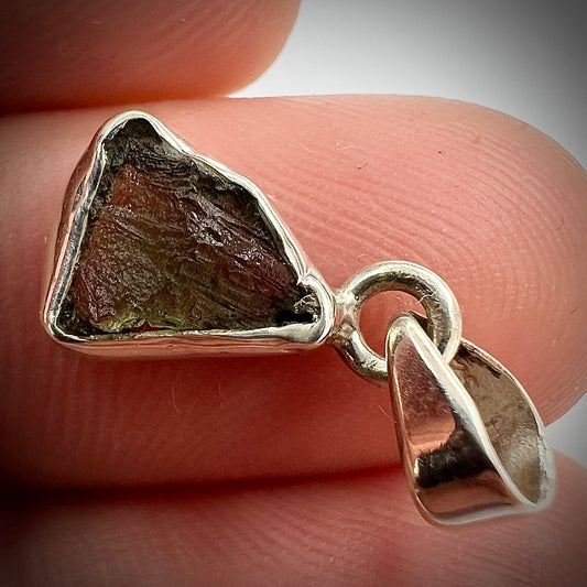 1.19g Bezel Set Moldavite/Silver Pendant