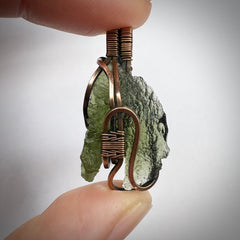 2.24g Moldavite pendant, Copper wrap