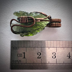 2.24g Moldavite pendant, Copper wrap