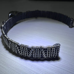 Moldavite Sterling Silver Bracelet with Sunstone Accents