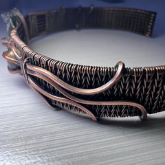 Moldavite Copper Bracelet with Tigers Eye - (20cm)