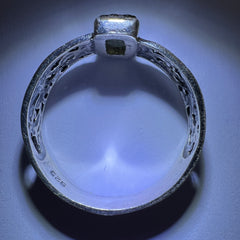 Bezel Set Rectangle Silver Ring - Size 13