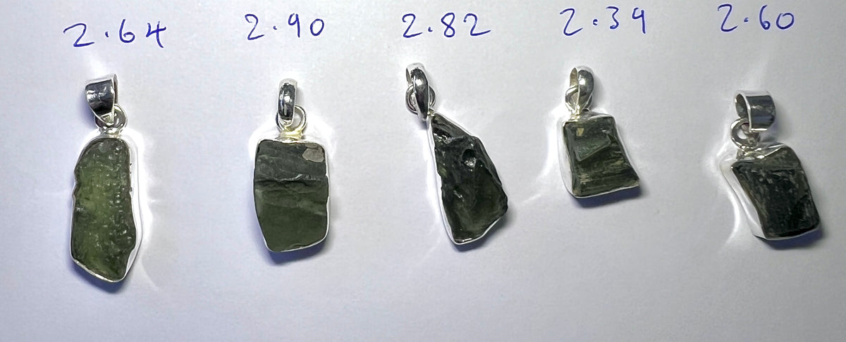 Medium, Bezel set Moldavite Silver pendant (5 available)