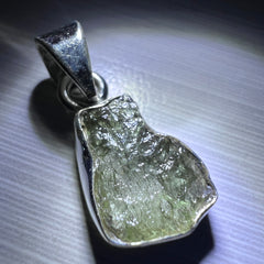 SM, Bezel set Moldavite Silver pendant
