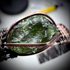 1.3g Moldavite and Copper Bracelet