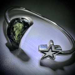 Star Moldavite Silver Bracelet