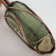 Moldavite & LDG Copper Pendant  6.78g