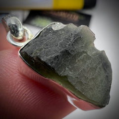 Medium, Bezel set Moldavite Silver pendant 2.90g