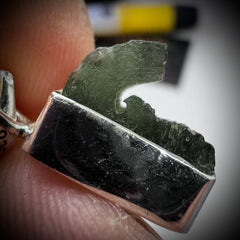 Medium, Bezel set Moldavite Silver pendant 2.39g