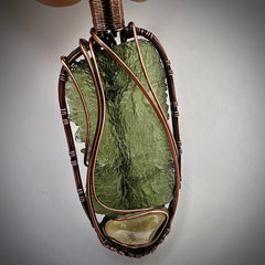 Moldavite & LDG Copper Pendant  6.78g