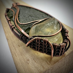 Moldavite & LDG Copper Pendant  6.78g