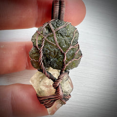 Moldavite & LDG Copper Tree of Life Pendant