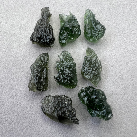 10.13g Total Weight Moldavite Wholesale Lots (8 pcs)