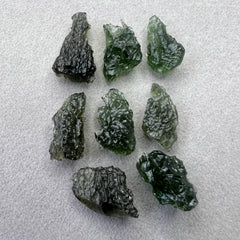 10.13g Total Weight Moldavite Wholesale Lots (8 pcs)