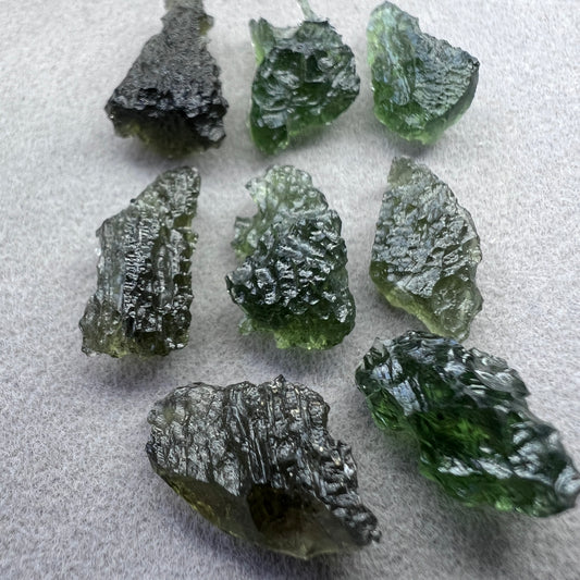 10.13g Total Weight Moldavite Wholesale Lots (8 pcs)
